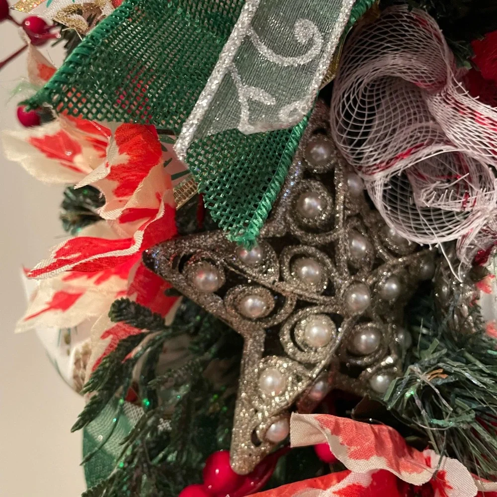 Holly Berries holiday wreath swag